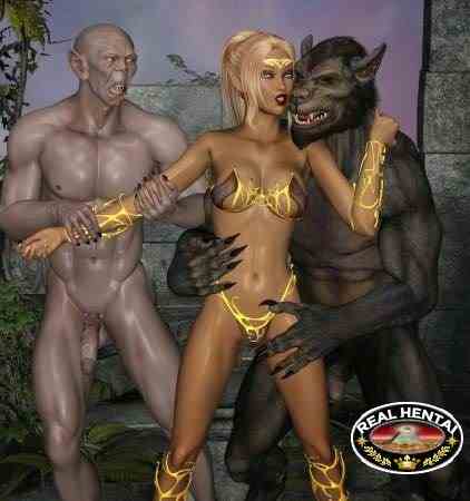 Goblin and Werewolf vs. Elf Warrior