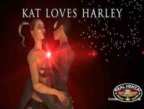 Catwoman shows Harleys pretty kitty a little attention