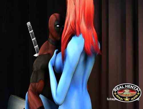 Deadpool and Mystic - Blue Slut