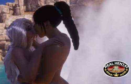 Busty beauties copulate with a monster