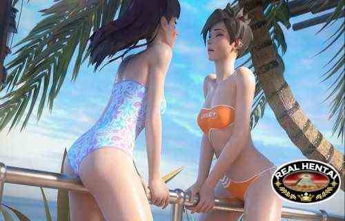 Tracer and Diva on the beach module