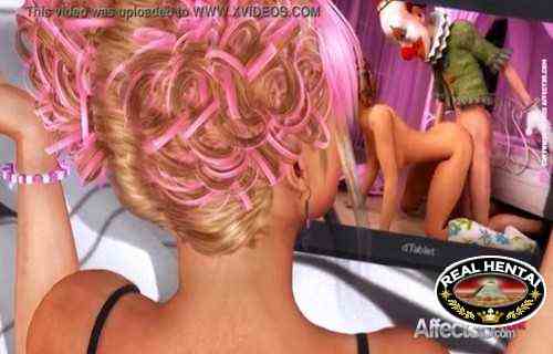 Monster clown and red-haired girl